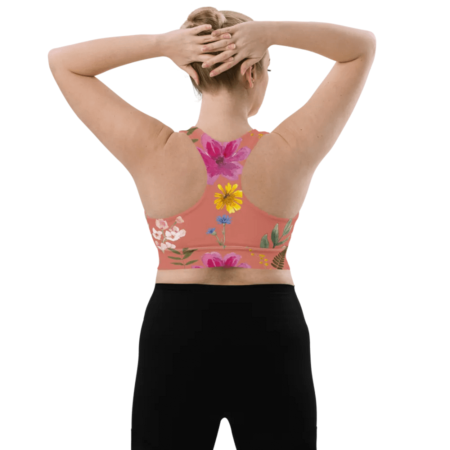 All-over floral print Longline Sports bra product image (7)