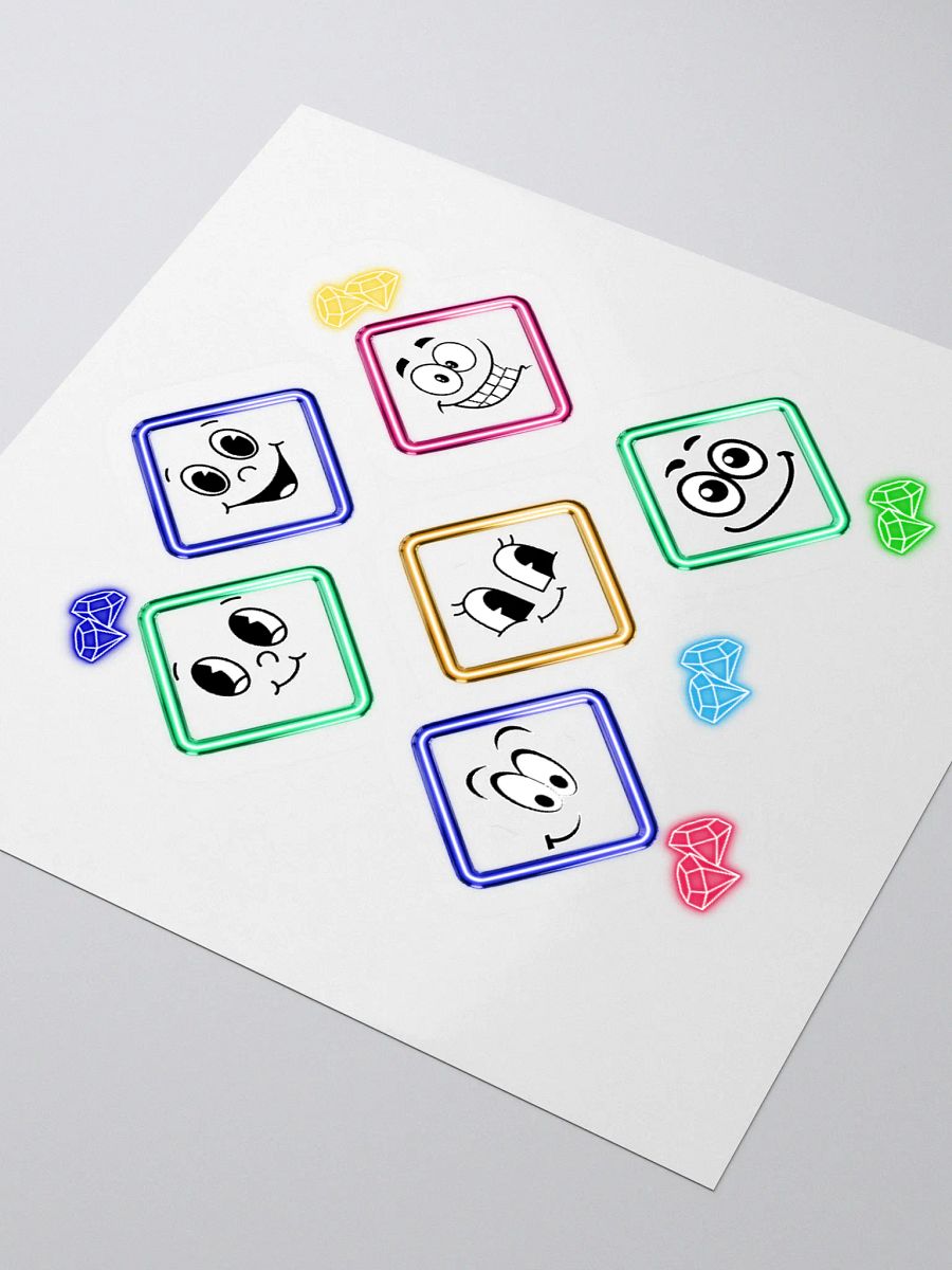 Happy Diamond Faces - Colorful Artistic Sticker product image (3)
