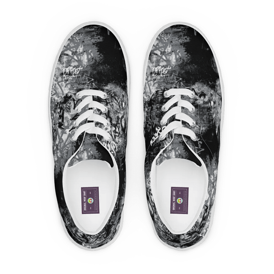 Black and White Graffiti | Women's Lace-Up Canvas Shoes product image (1)