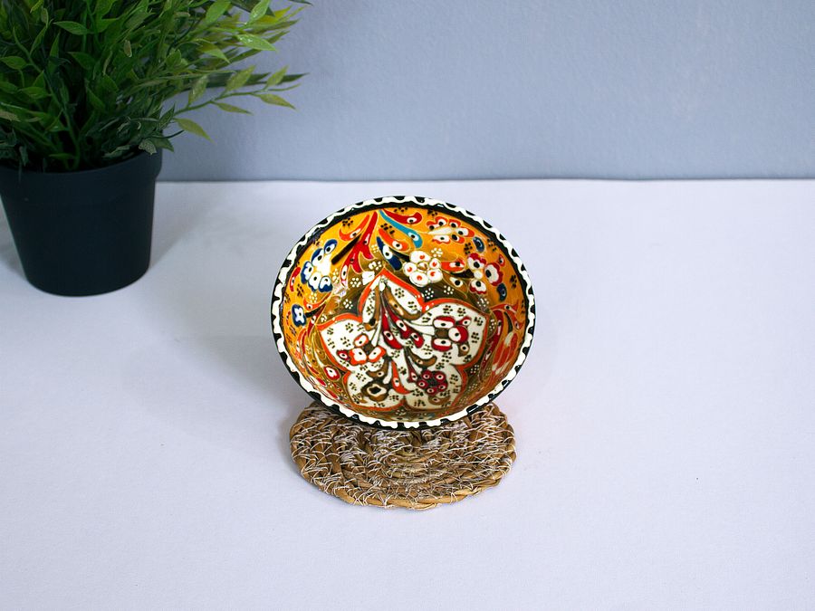 Handmade bowl (Yellow), Turkish decor — handmade pottery, handmade ceramic, home decor, handmade gift, Turkish ceramic product image (5)