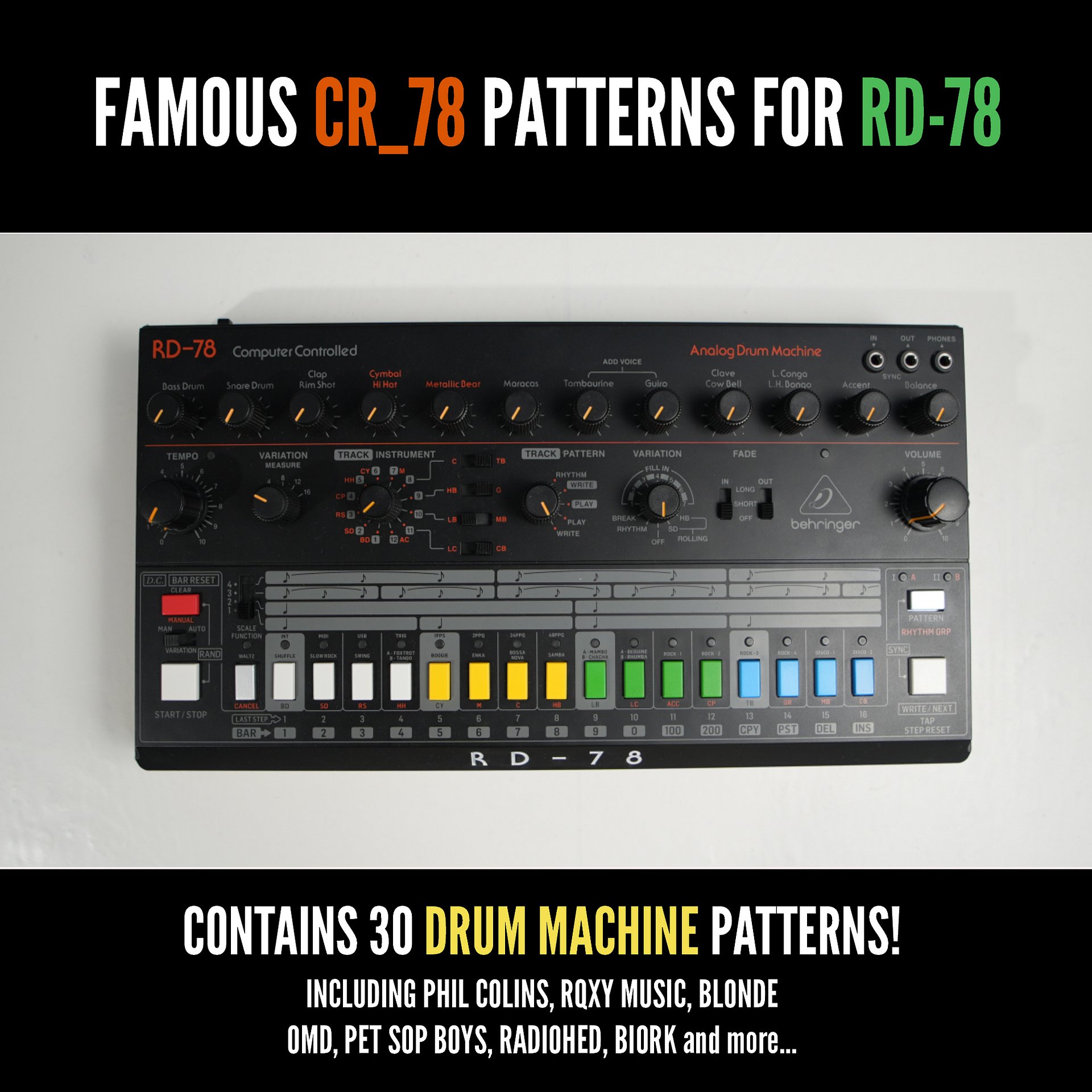 Famous Drum Patterns for Behringer RD-78 product image (1)