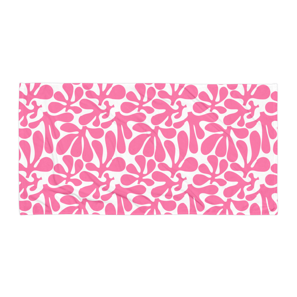 Pink Abstract Splash Towel – Bold Modern Design, Soft Cotton Terry Back product image (1)