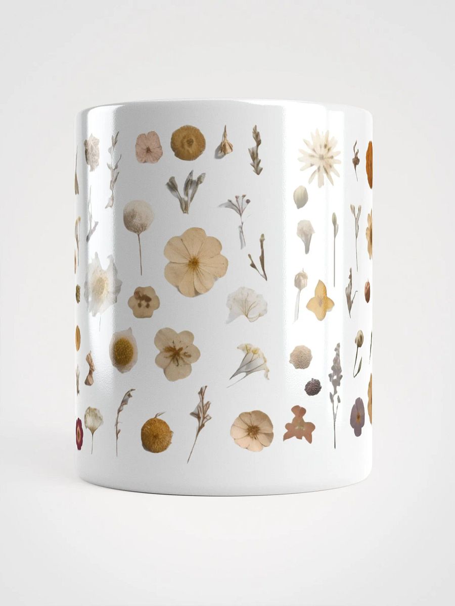 Pressed Flowers White Glossy Ceramic Mug product image (5)