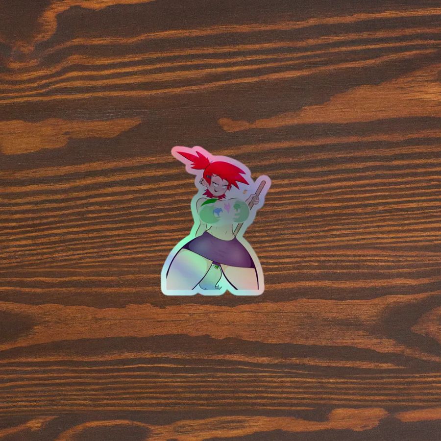 Red Haird Janitor Sticker Holographic product image (5)