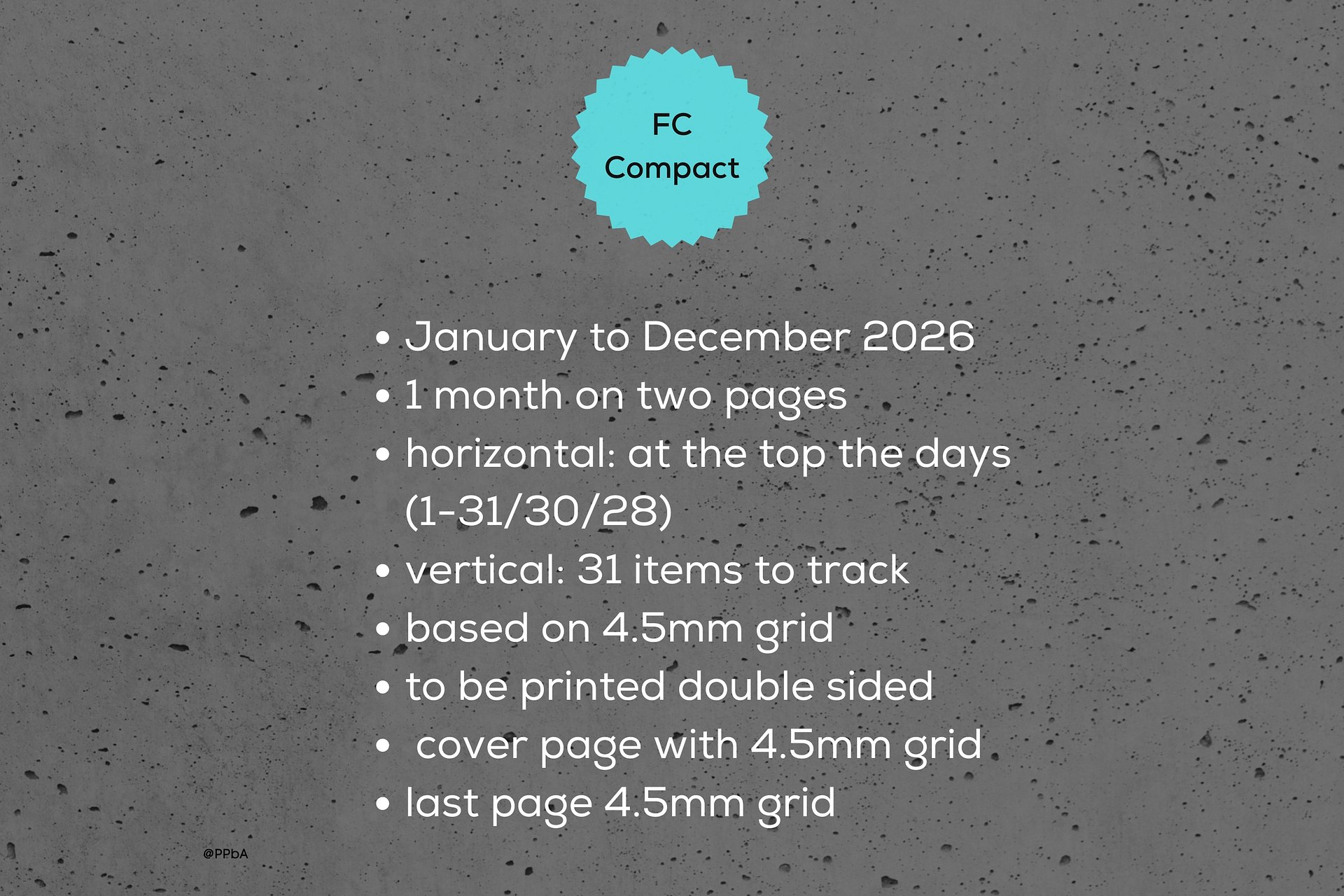 monthly habit tracker - FC Compact - 2026 product image (2)