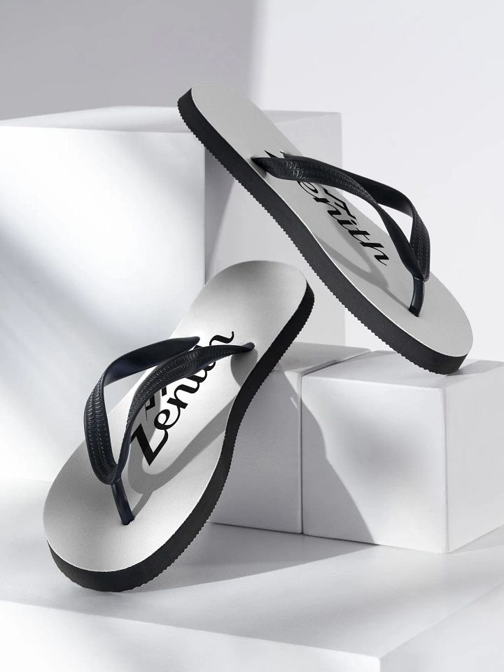 White Zenith Whimsical Words Flip-Flops product image (2)