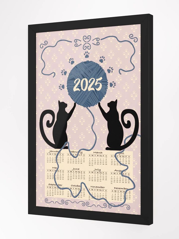 Framed "Cat’s At Play" 2025 Calendar Poster – Mauve product image (2)