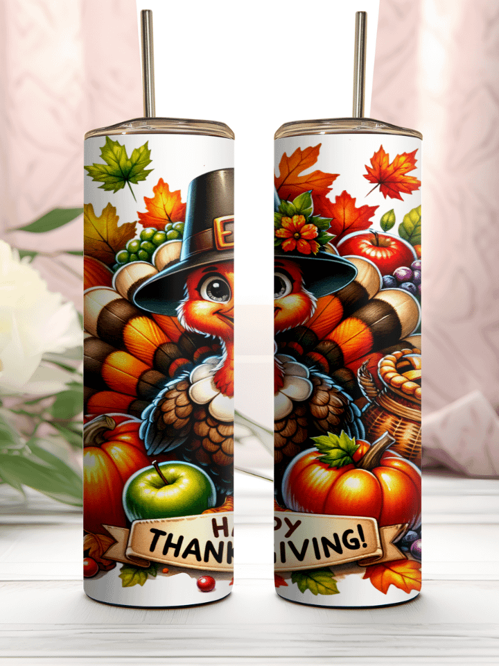 Happy Thanksgiving Turkey Festive Stainless Steel Tumbler product image (1)