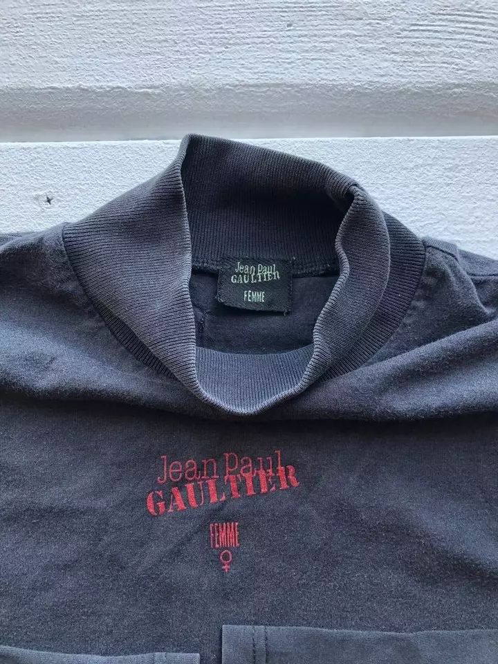 90s Jean Paul Gaultier Black Centre Logo Long Sleeve T Shirt Top Archive Womens product image (3)