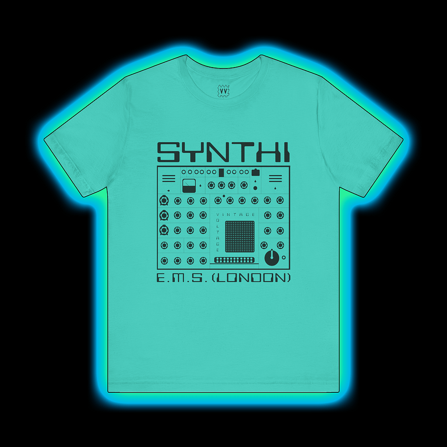 EMS Synthi T-Shirt - AKS VCS3 Electronic Music Studios London by Vintage Voltage (BLACK PRINT) product image (1)
