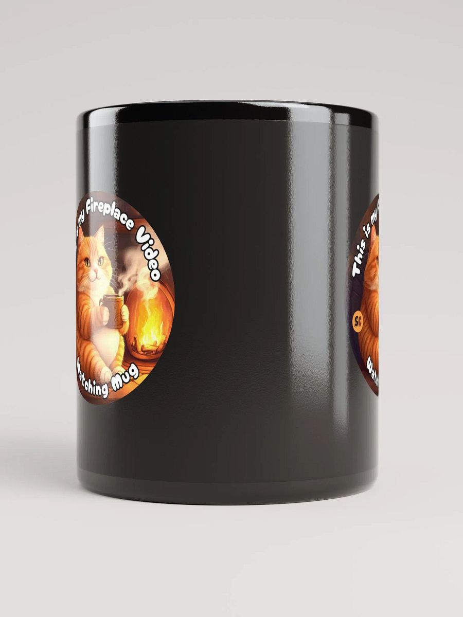 Cozy Cat - This is my Fireplace Watching Mug | Black Glossy Mug product image (9)