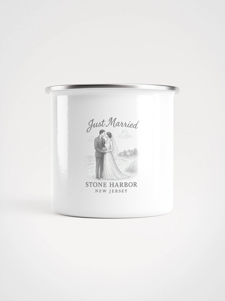 Stone Harbor NJ "Just Married" Enamel Wedding Mug product image (2)