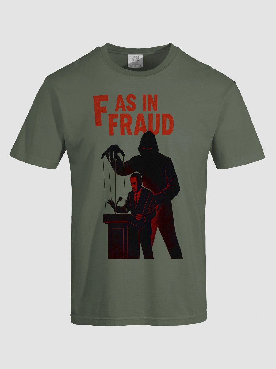 F as in fraud garment-dyed t-shirt by dark alphabet product image (5)