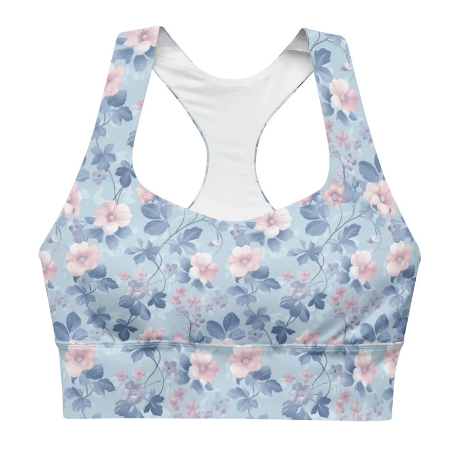 Serene Blue Blossoms Sports Bra product image (3)