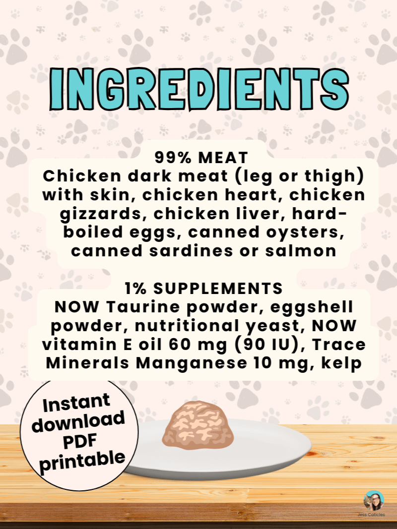 Cooked chicken cat food recipe ~ 1 recipe for adult cats product image (3)