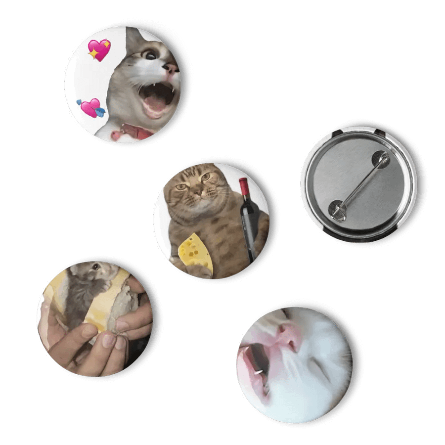 Set of Pin Buttons: Meme Cats 45 product image (6)