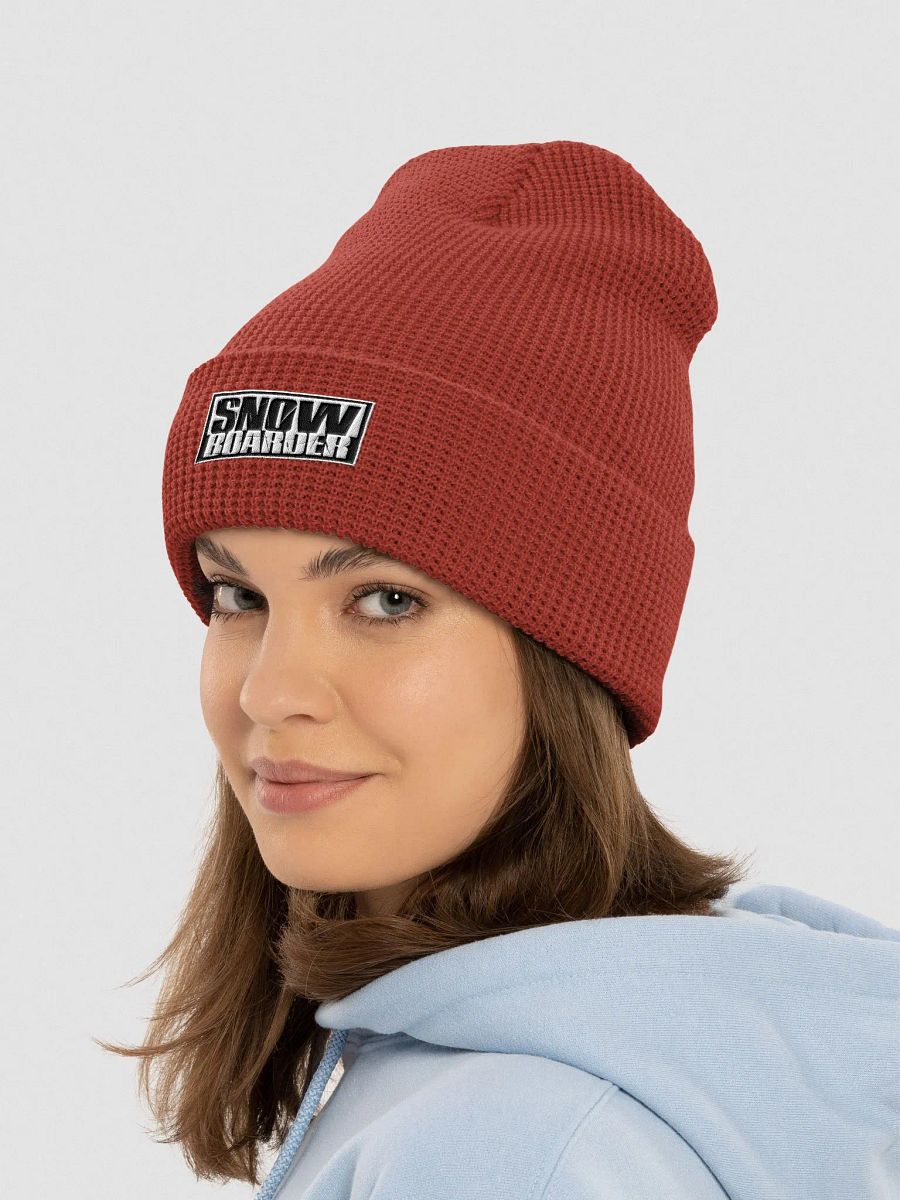 Snowboarder Logo | Cuffed Waffle Beanie product image (6)