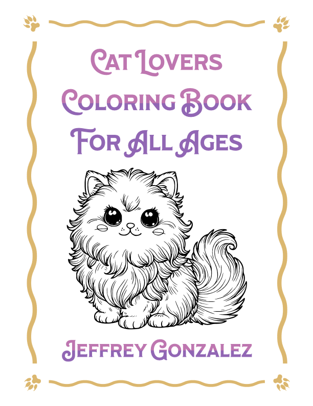Cat Lovers: Coloring Book For All Ages - Printable E-Book PDF product image (1)