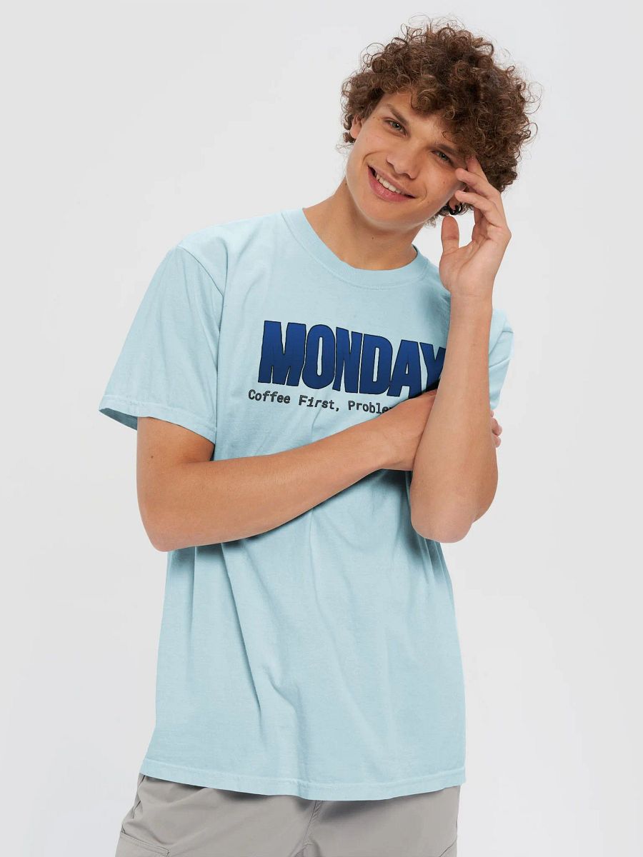 Funny Monday T-shirt - Bright colors – Coffee First, Problems Later product image (5)