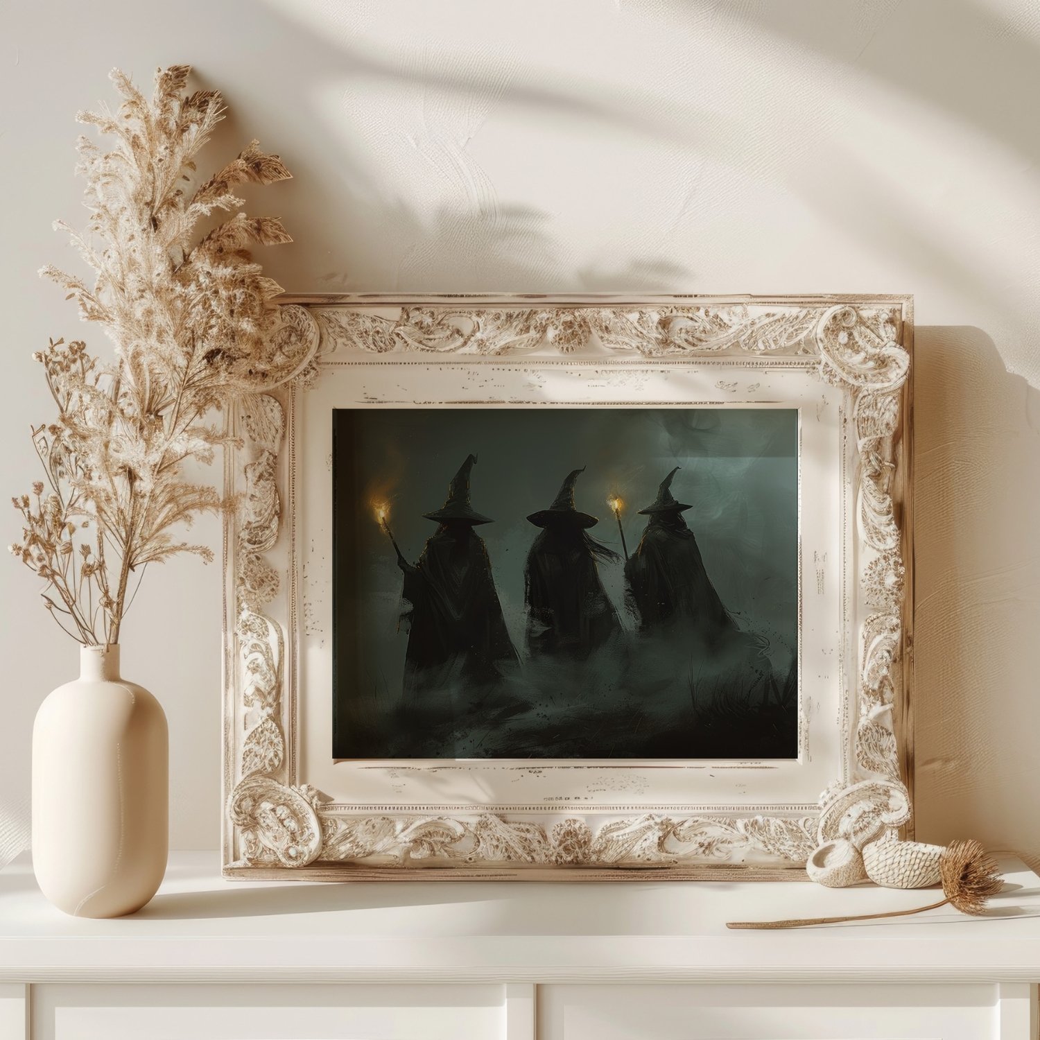 Three Witches in The Fog Dark Gloomy Art Print product image (26)