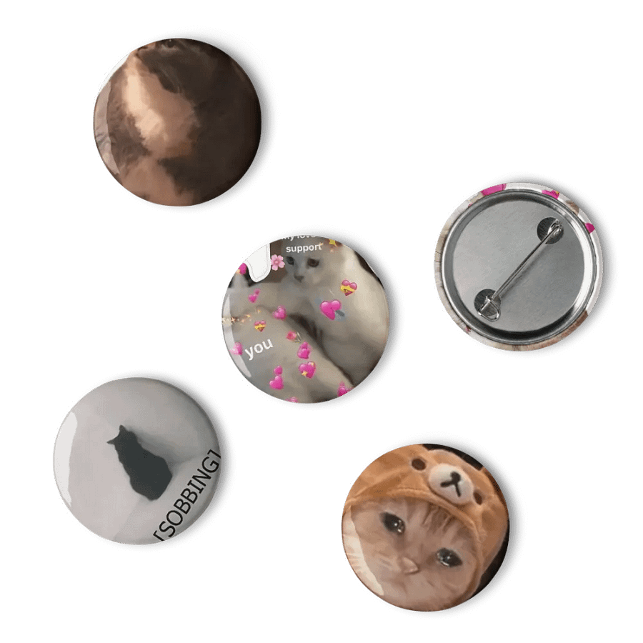 Set of Pin Buttons: Meme Cats 29 product image (6)