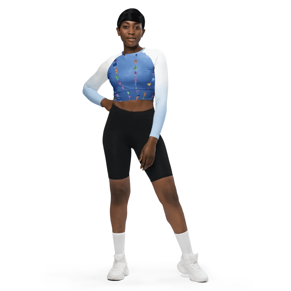 Papel Picado Long Sleeved Jersey Crop Top product image (1)