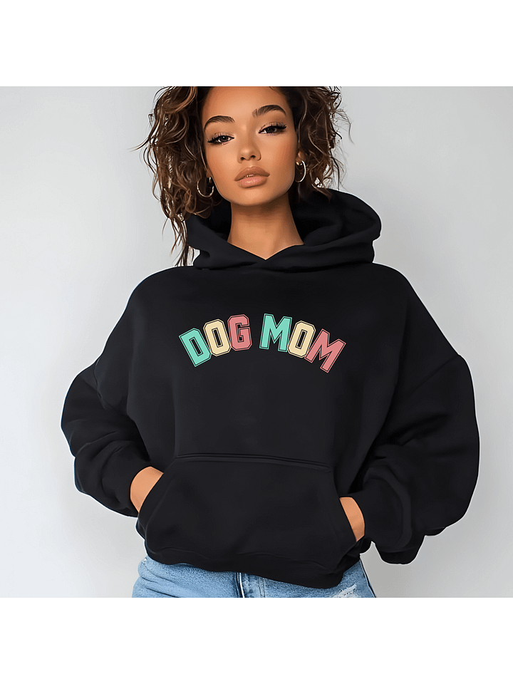 Dog Mom Colorful College Letterblock Hoodie product image (1)