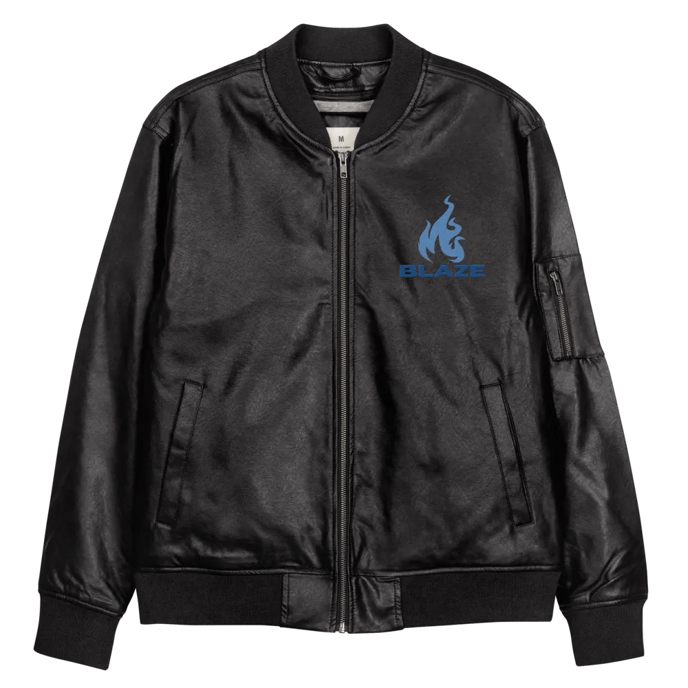 Blaze Faux Leather Bomber Jacket product image (12)