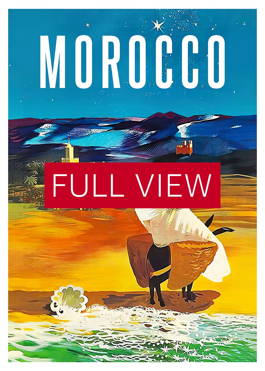 Morocco, Africa, 1960 — retro vintage travel poster product image (3)