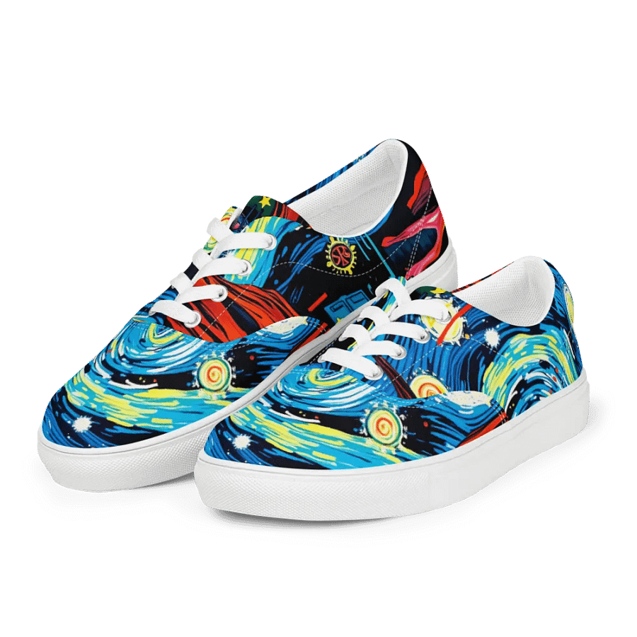 Starry Night Swirl Women's Canvas Shoes product image (4)