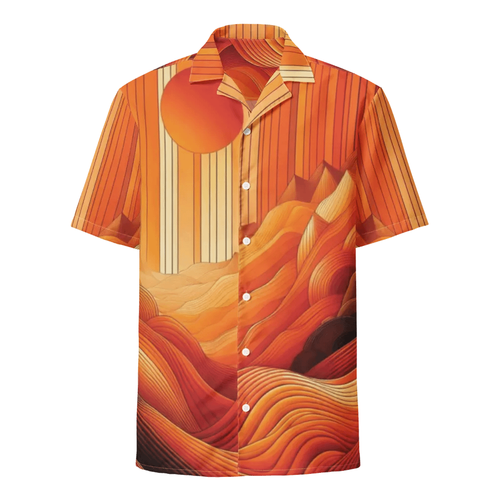 Men's Full-Print-9 Orange Hawaiian Shirt product image (1)