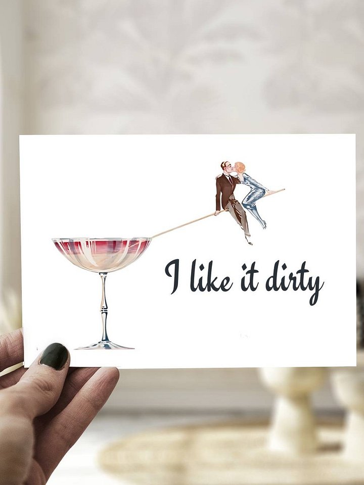 Vintage Martini I like it Dirty Greeting Card product image (1)