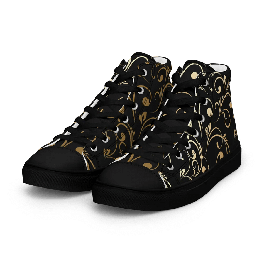 Golden Swirls Womens High Top Canvas Shoes product image (7)