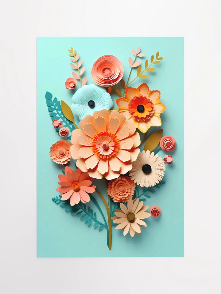 Handcrafted Quilled Paper Floral Array: Artistic Home Decor Matte Poster product image (2)