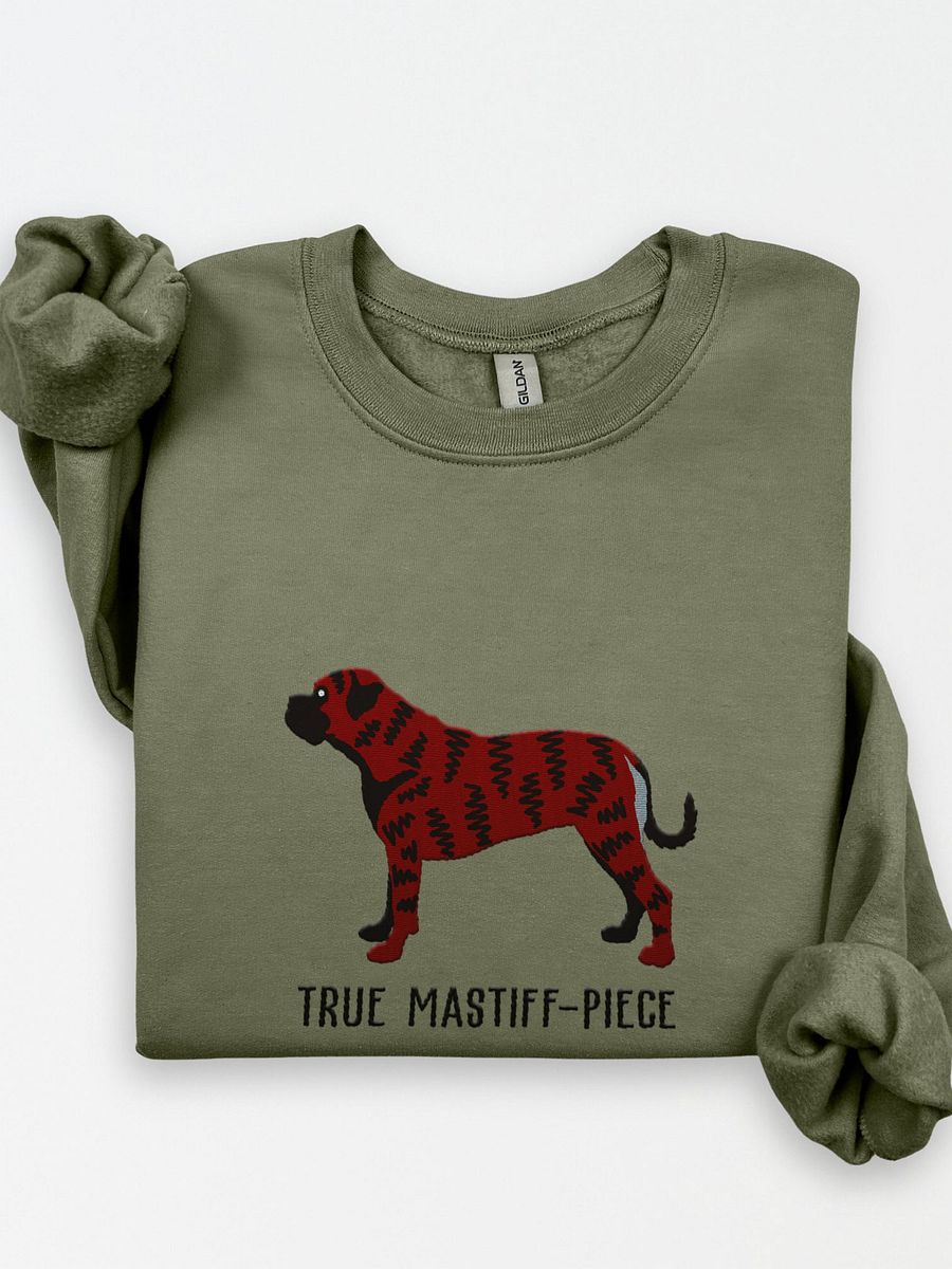 True Mastiff-Piece Sweatshirt(Embroidered) of a Bullmastiff(Brindle) product image (1)