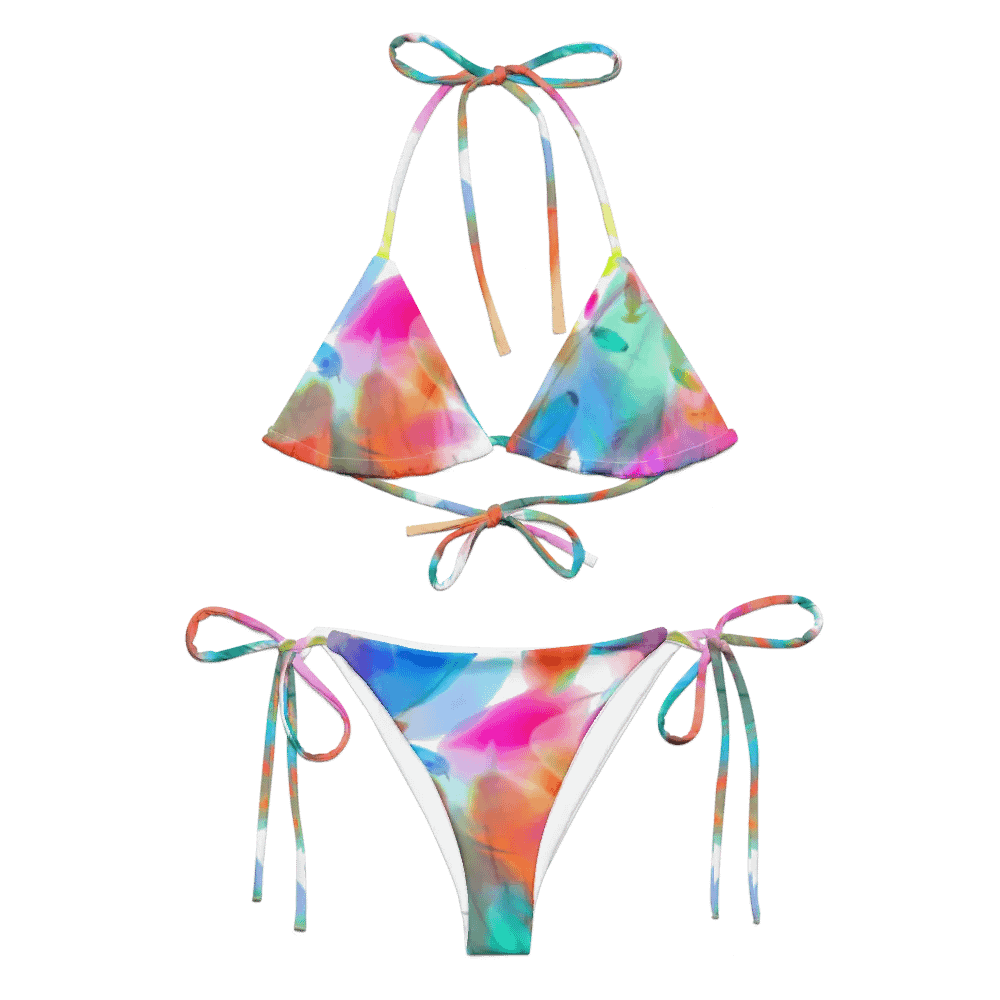 Colorful Feather Pattern Design String Bikini - v1 product image (6)
