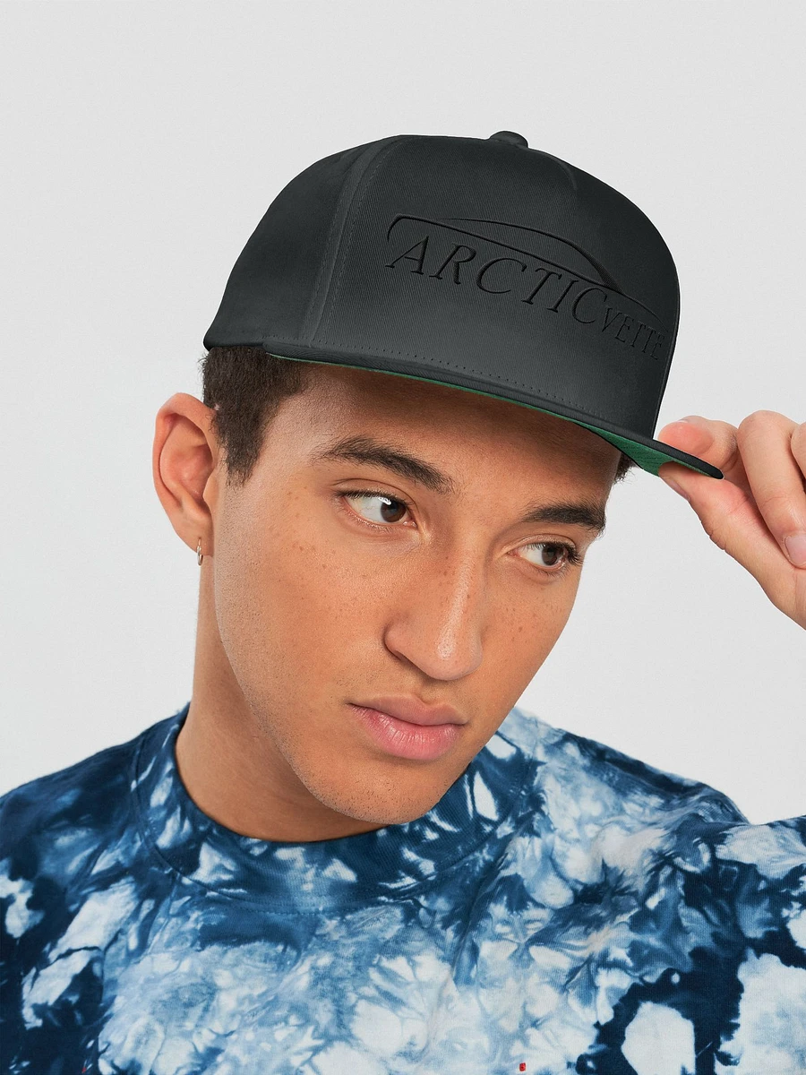 Arctic Vette Flat Bill Snap Back Hat - Black Embroidery product image (5)