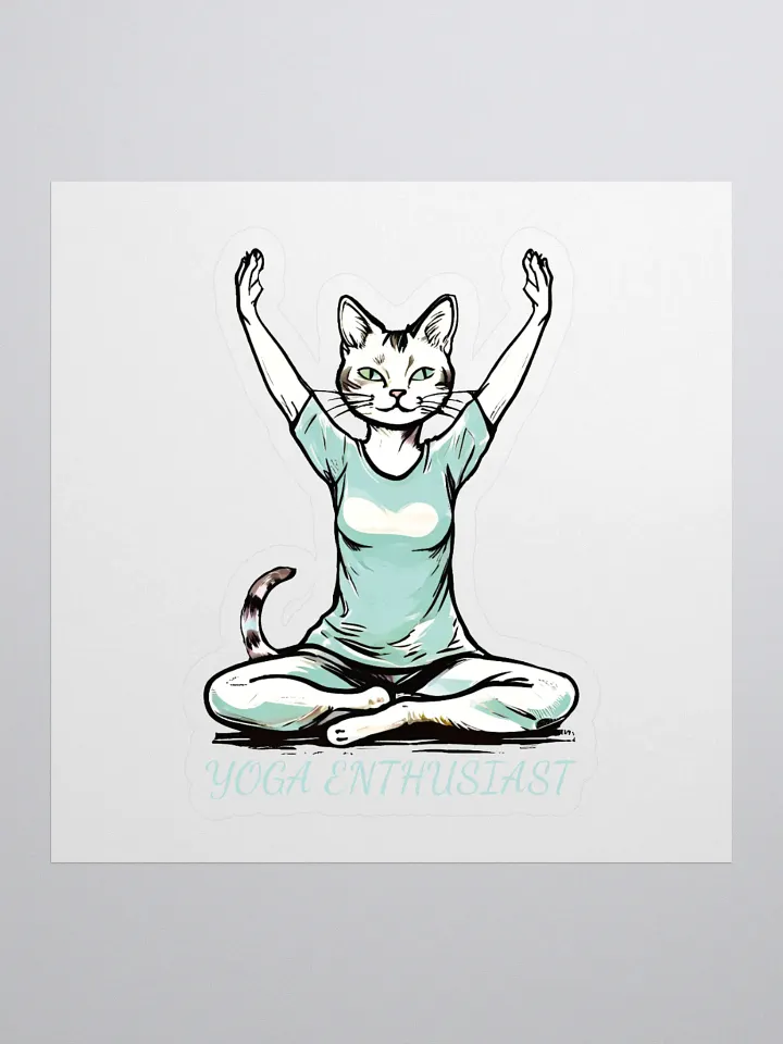 Funny Yoga Cat Kiss Cut Stickers for Yoga Enthusiasts - Cute Yoga Pose Cat Sticker - Perfect Gift for Cat Lovers and Yoga Fans product image (1)