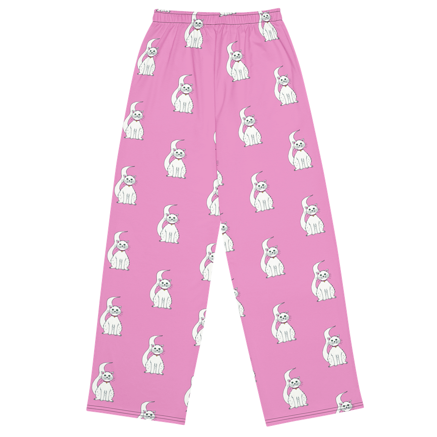 White Cat (art by Dina R.) akril payting picture - Wide-Leg Pants product image (4)