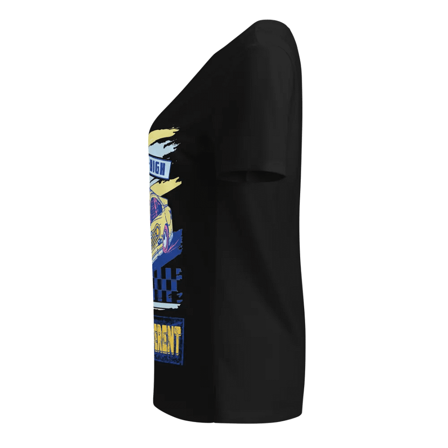 Retro Racing Chic V-Neck Tee product image (3)