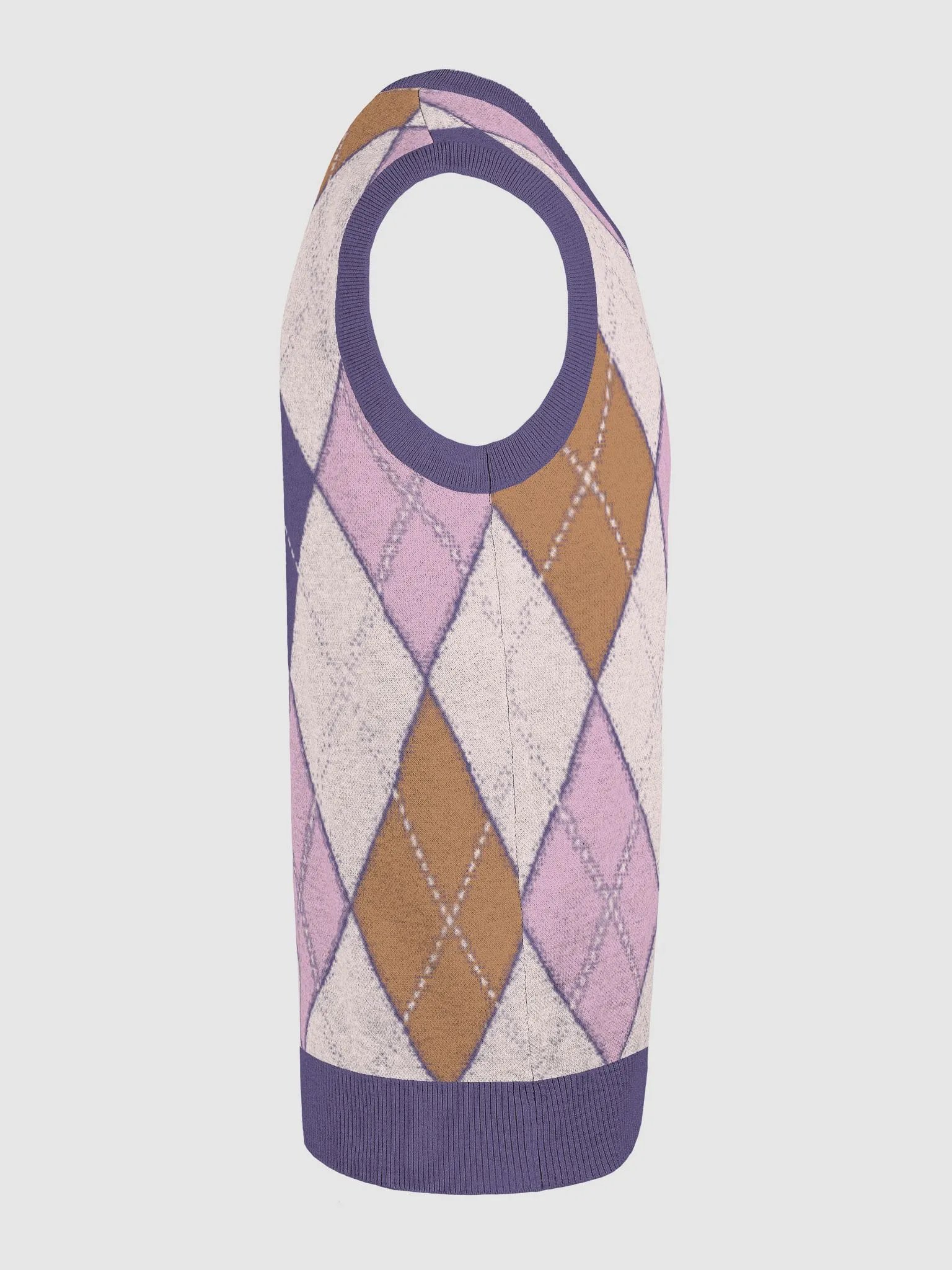 Argyle Dream Knitted V-Neck Vest product image (22)