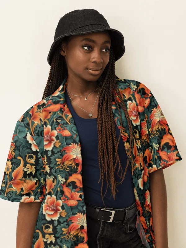 Sunset Flowers | Unisex Hawaiian Shirt product image (2)
