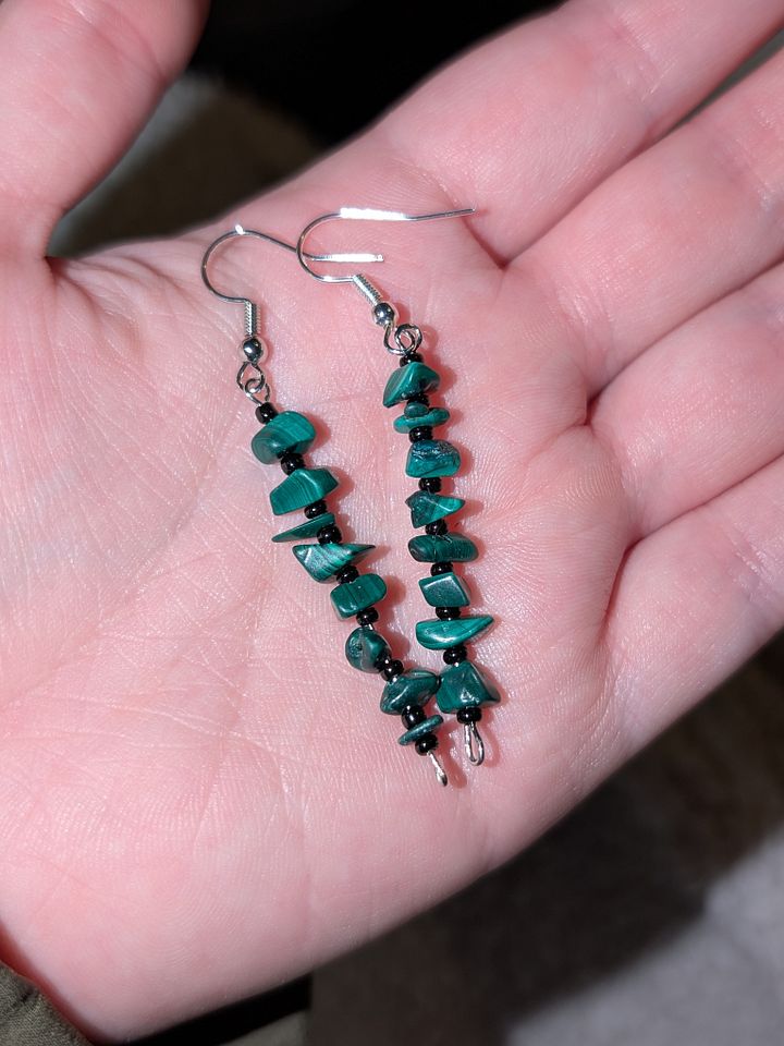 Malachite Crystal Earrings! product image (1)