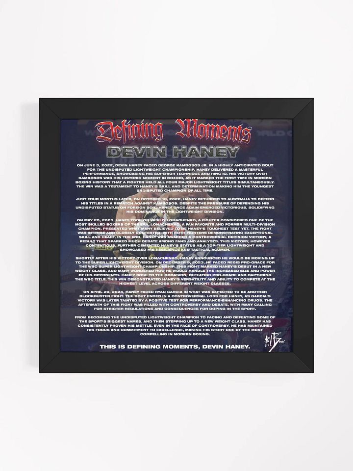 Defining Moments | Devin Haney Framed Poster II product image (1)