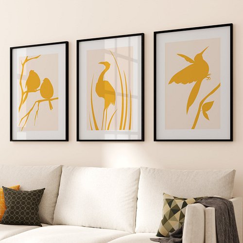 Minimalist Bird Wall Art Boho Bird Poster Abstract Nature Silhouettes Modern Terracotta Decor Scandinavian Style Contemporary...