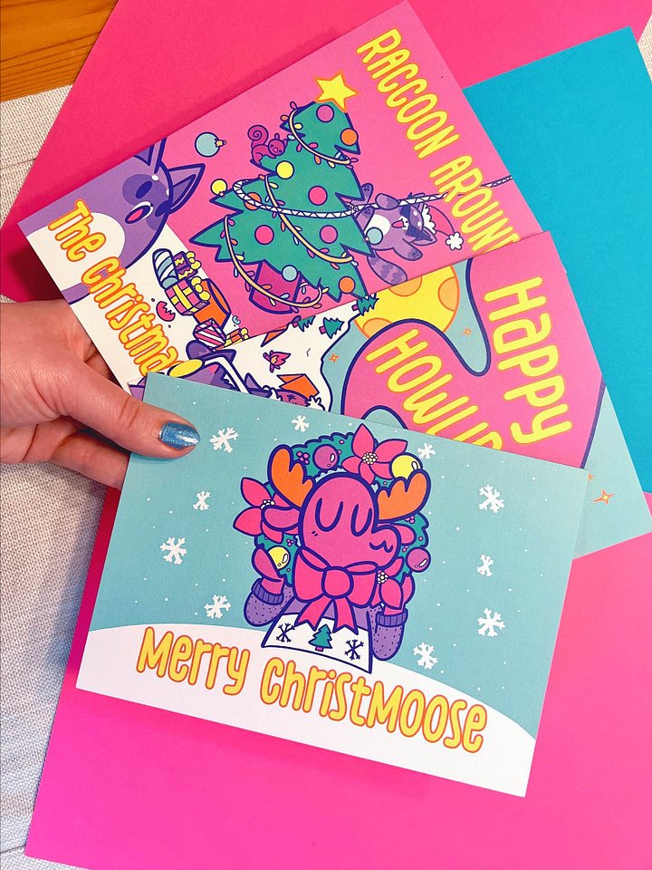 Forest Critters Christmas Cards | 3 Designs | Set of 6 | 5x7 Hard Cardstock product image (2)