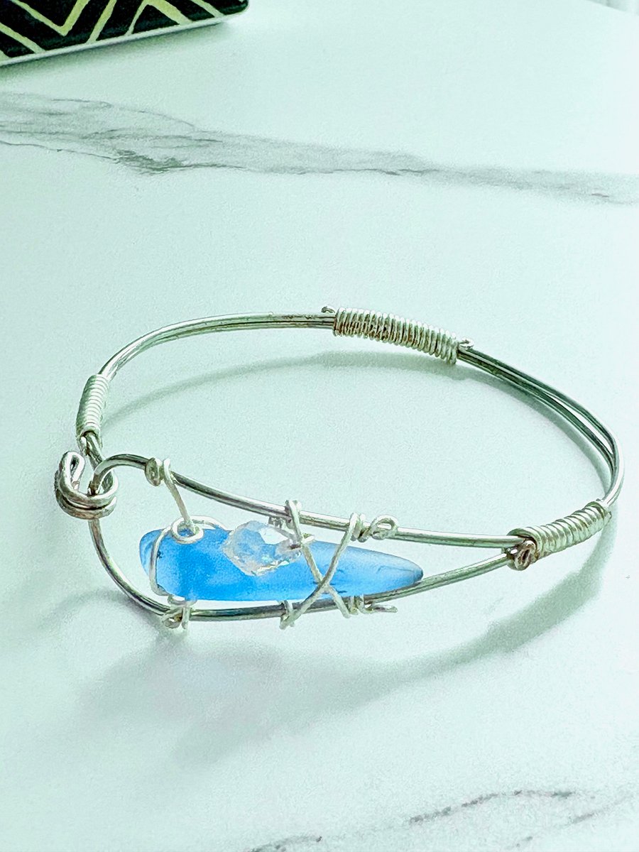 Handmade 7.5" Wire Wrapped Bracelet | Coastal Charm Jewelry by Monique Faella Designs™ | MFD-00171 product image (3)