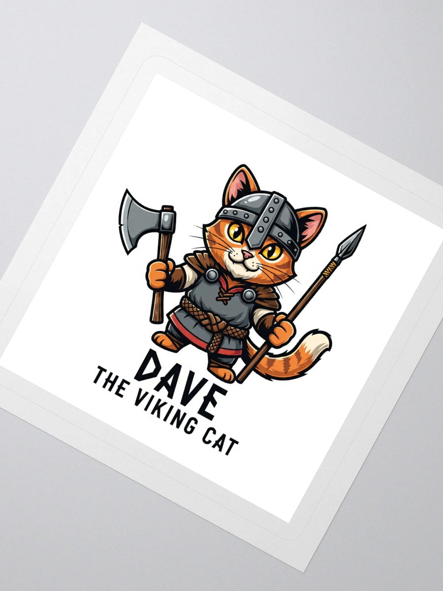 Dave the Viking Cat Axe and Spear Sticker product image (4)