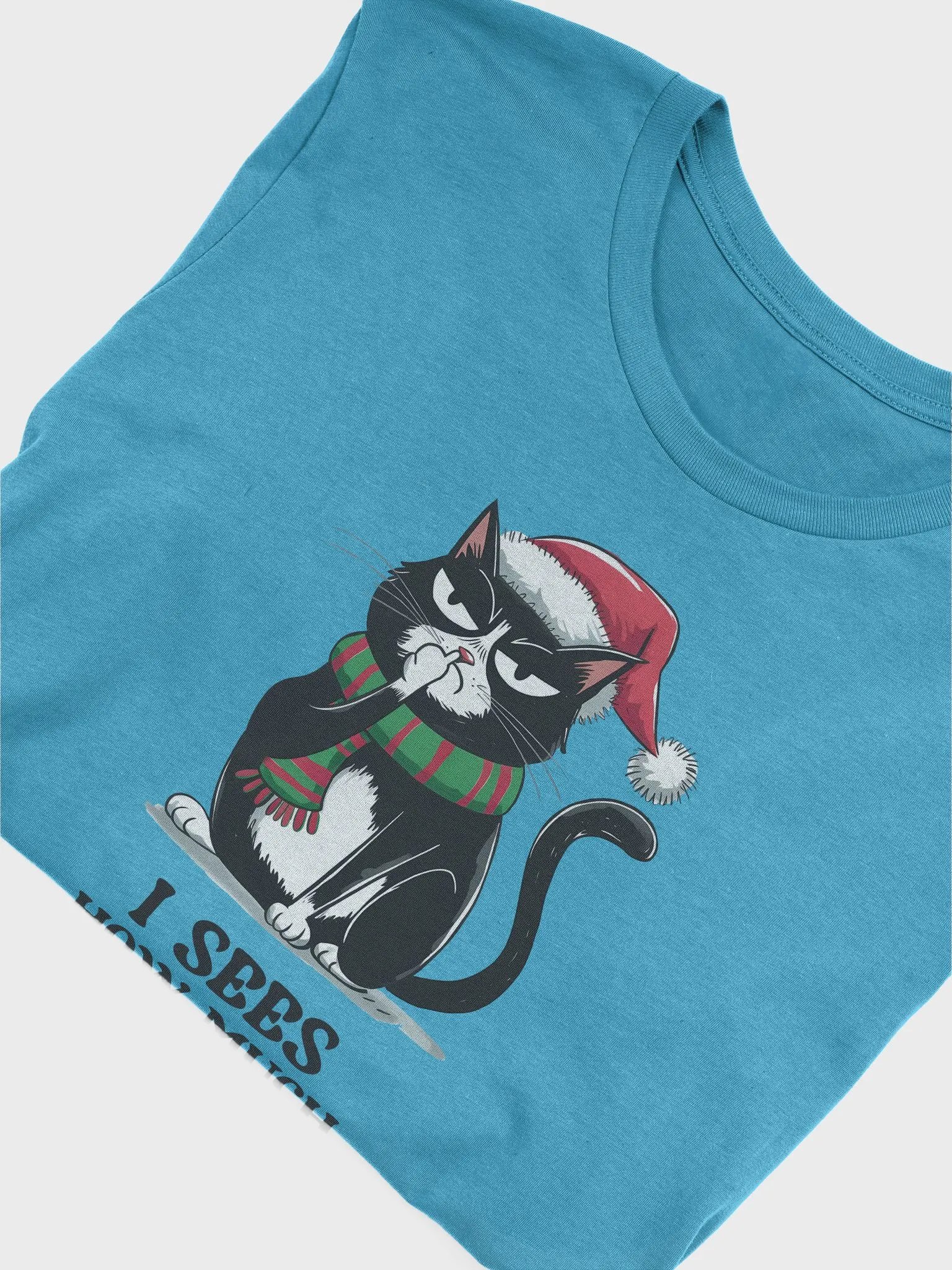 Funny Cat Christmas Drinking T-Shirt product image (54)