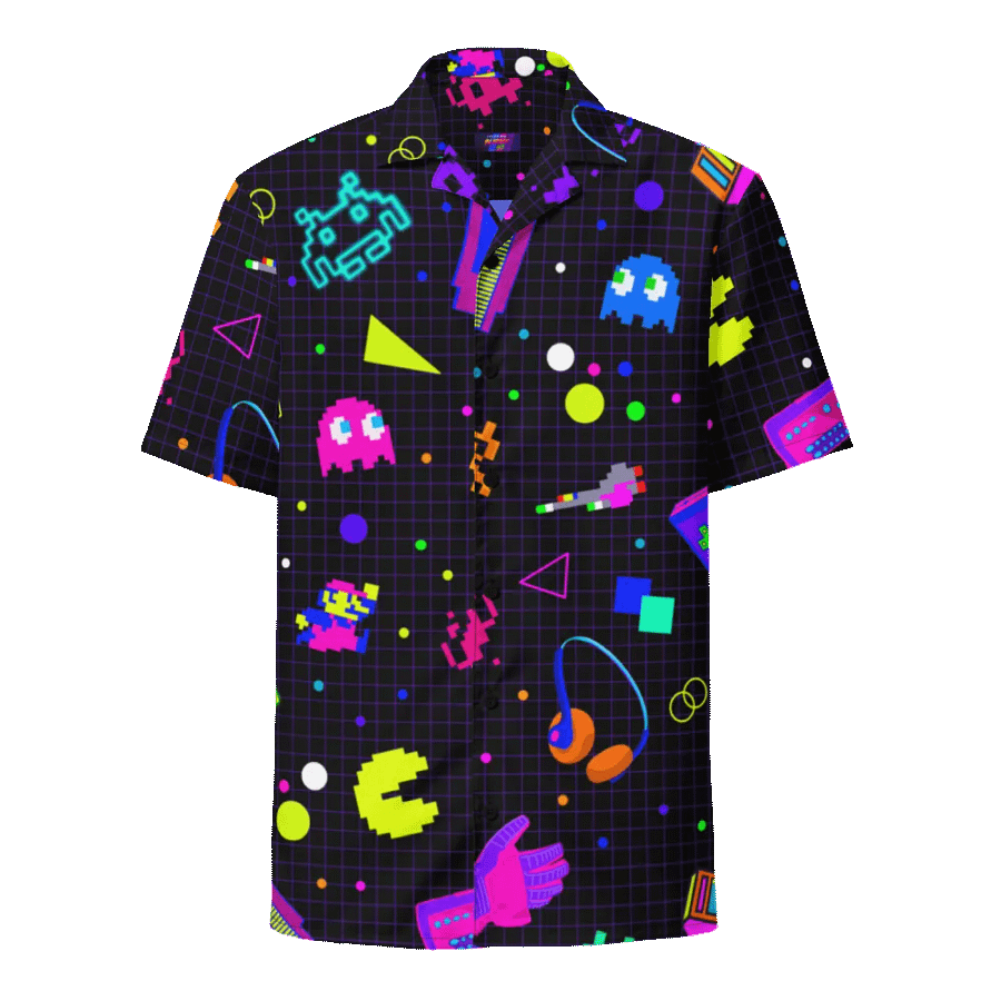 8-Bit Memories Short Sleeve Hawaiian Button up product image (1)